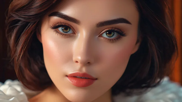 A futuristic cityscape with neon-lit skyscrapers and portraits of individuals in the shadows, evoking a sense of mystery and longing.