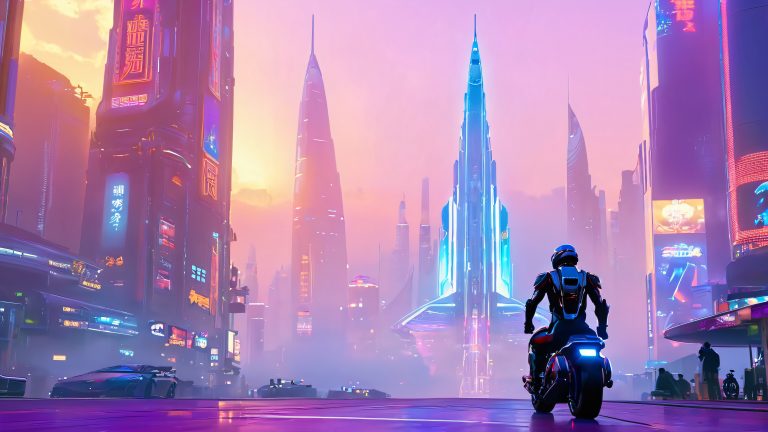 cyberpunk crystal spire cityscape wallpaper scaled