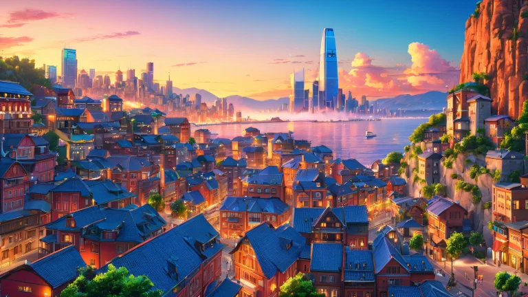 A futuristic cityscape with vibrant neon lights and digital artistry.