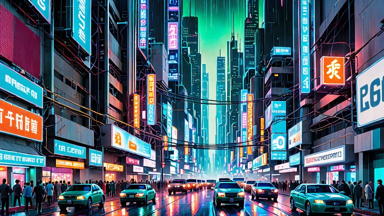 cyberpunk metropolis humans entwined with technology wallpaper scaled