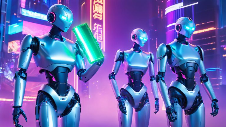 cyberpunk robots orbs 4k wallpaper scaled