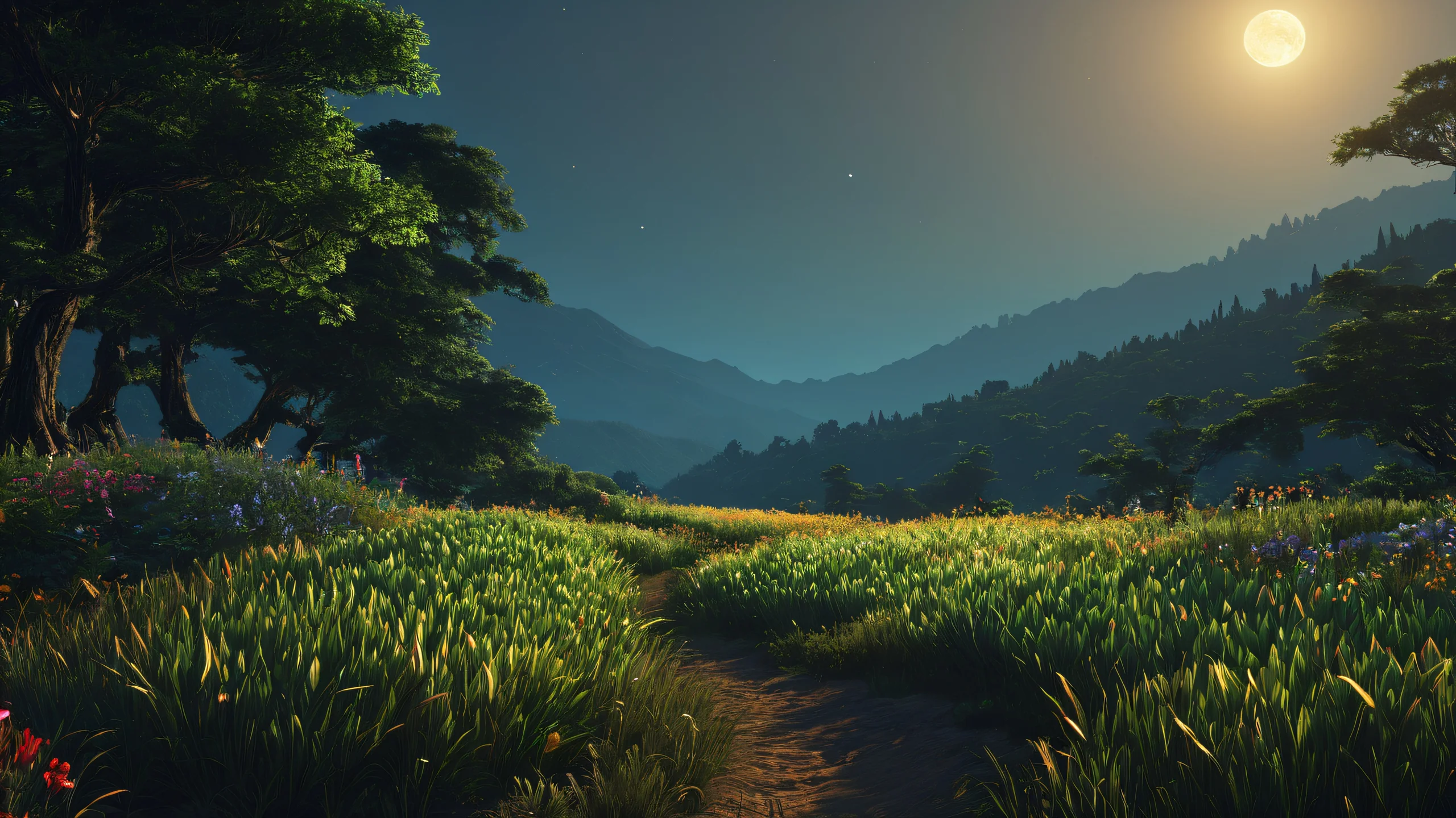 A dark and sentimental cyberpunk landscape with high-rise buildings and neon lights.