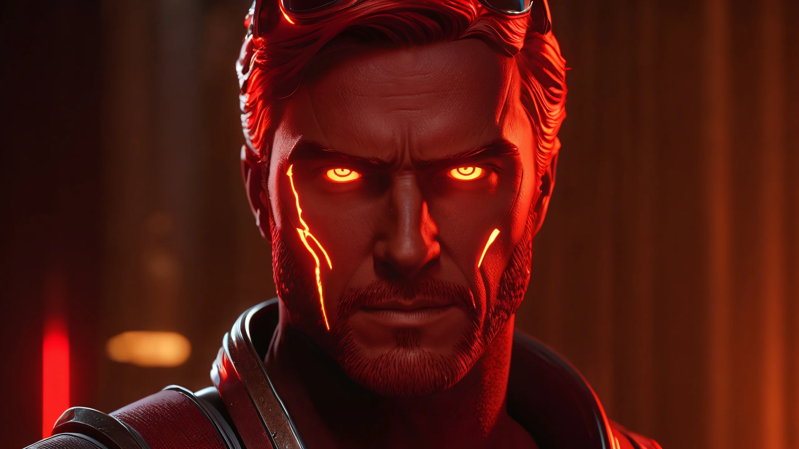 Dark Fantasy Realms 4K Desktop Wallpaper A high-quality fantasy 4K desktop wallpaper featuring dark and glowing characters in a red-brown environment.