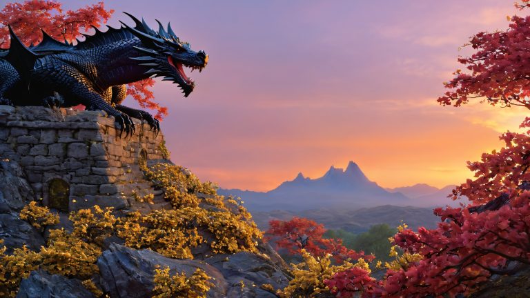 dark knight vs dragon 4k fantasy wallpaper scaled