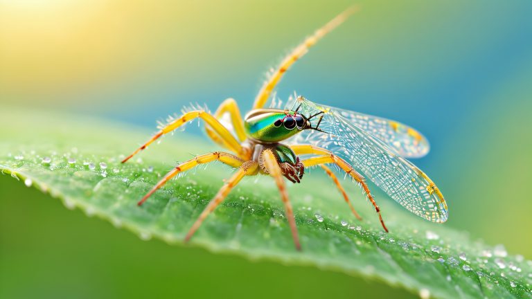 delicate spider dew kissed leaf 4k wallpaper scaled