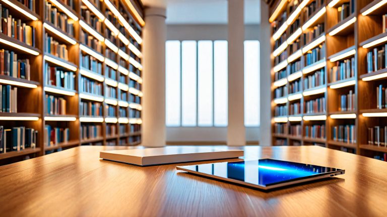 digital library minimalist wallpaper scaled