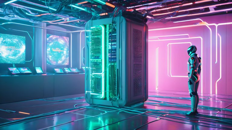 distressed stickman neon cyberpunk hellscape wallpaper scaled