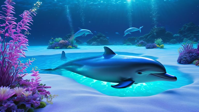 dolphin underwater bedroom 4k wallpaper scaled