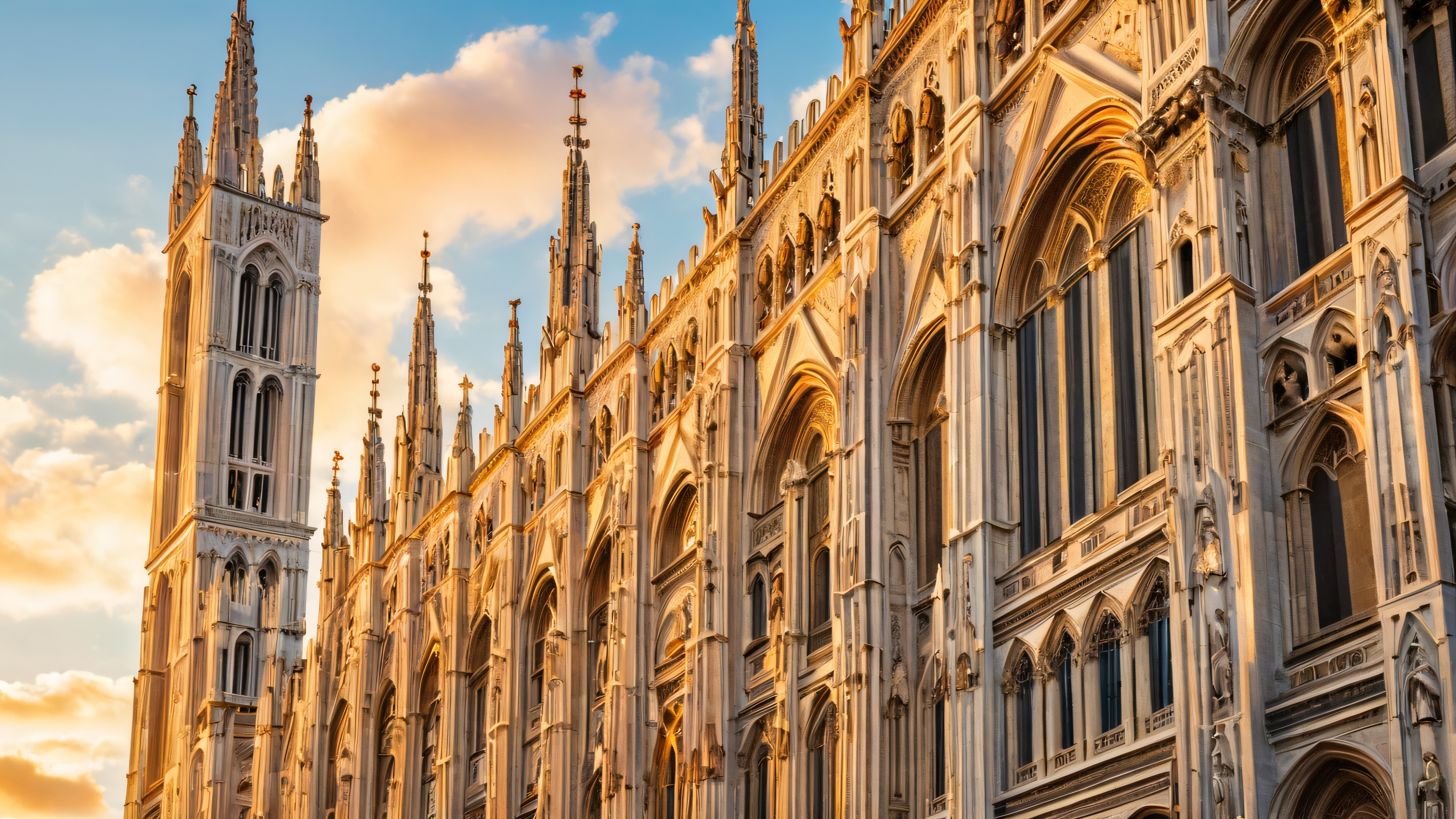 Breathtaking 4K desktop wallpaper of the iconic Duomo di Milano, blending ancient grandeur with modern vitality