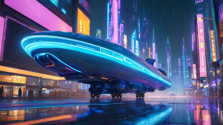A sentient AI construct called Echo floats amidst a swirling vortex of ones and zeros on a dark cityscape at dusk with towering skyscrapers and neon billboards reflecting off wet pavement, para uso de escritorio/pc.