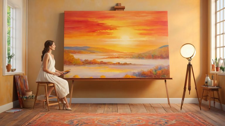 elegant artist studio 4k wallpaper scaled