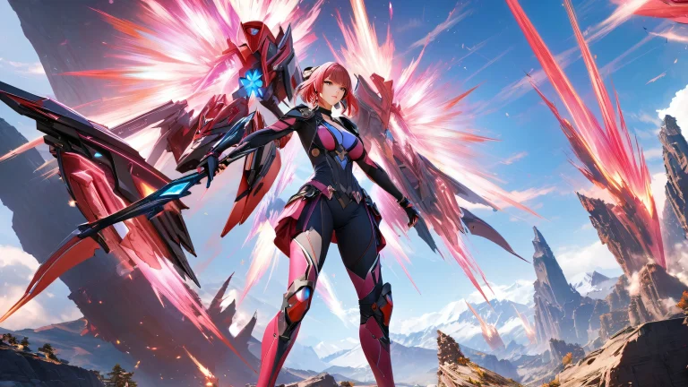 Four anime-style video game characters standing together against a simple background, created using CGI technology.