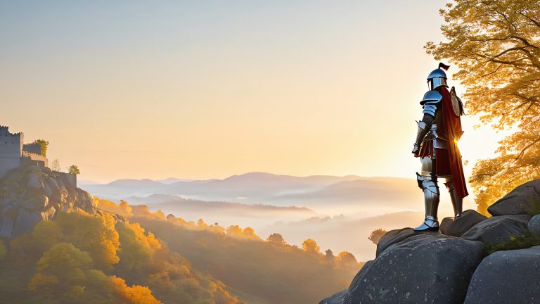 elite knight silver armor misty valley 4k fantasy wallpaper scaled