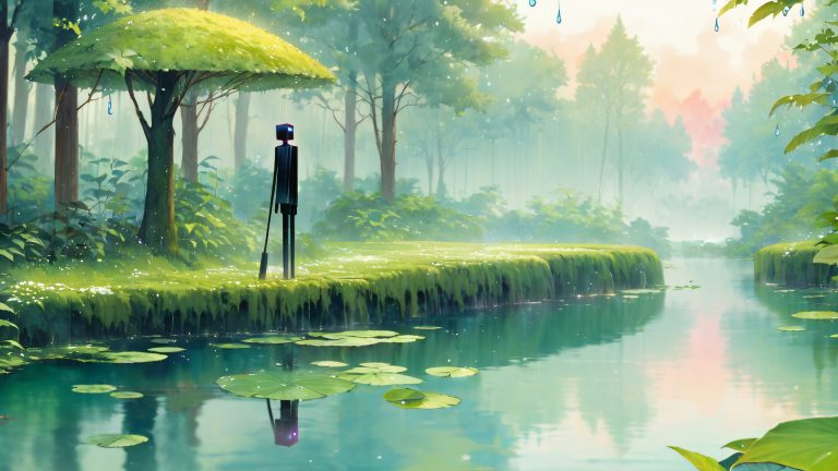 enderman umbrella fantasy wallpaper scaled