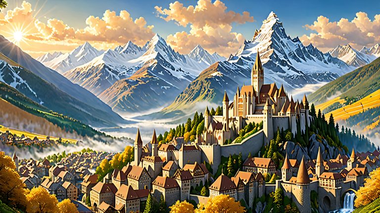erebor grand cityscape 4k desktop wallpaper scaled