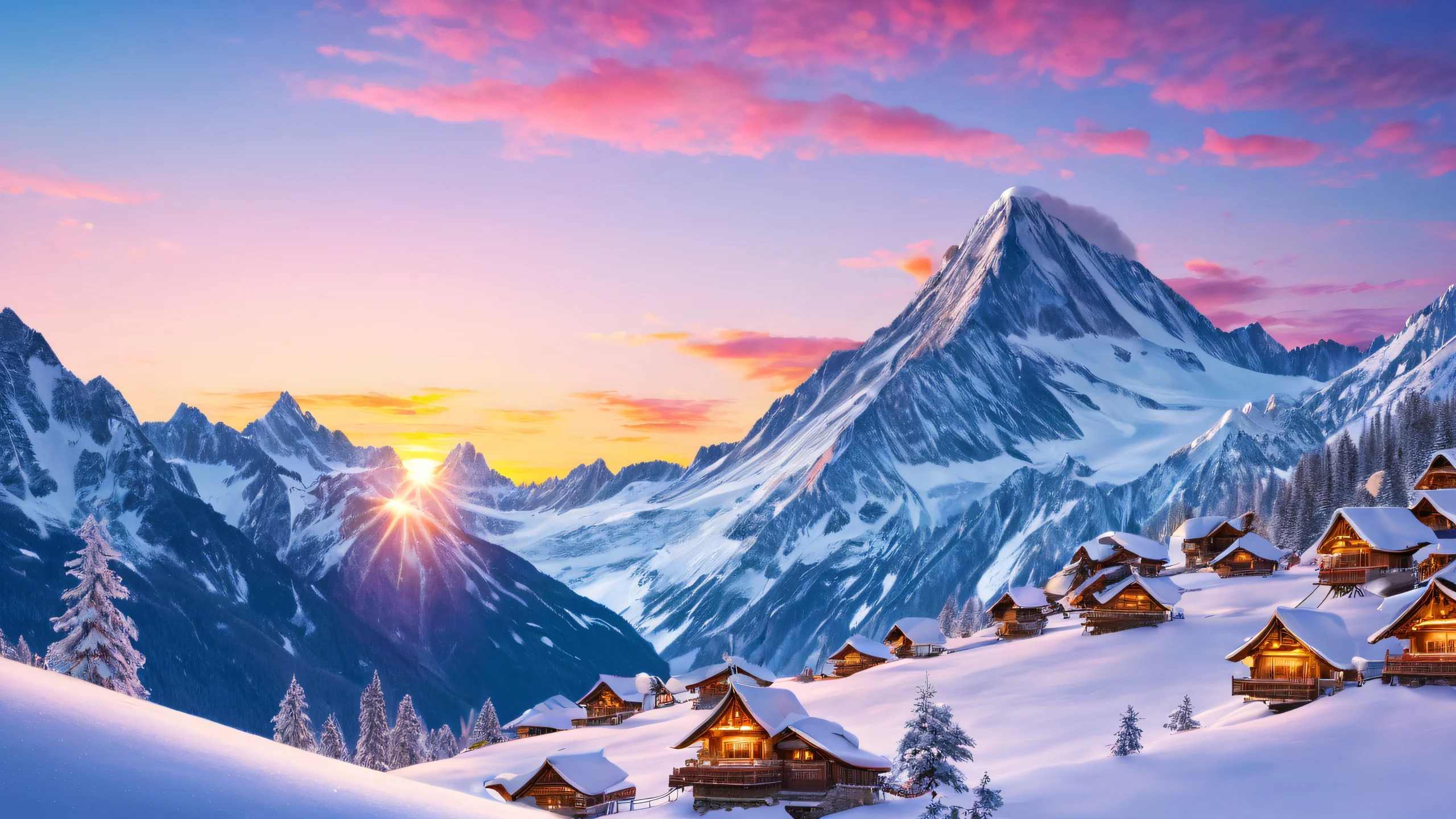 Ethereal Cityscape Dreamscape Aesthetic PC Wallpaper Ultra-high definition 4K desktop wallpaper of a futuristic cityscape with intricate details and vibrant colors.