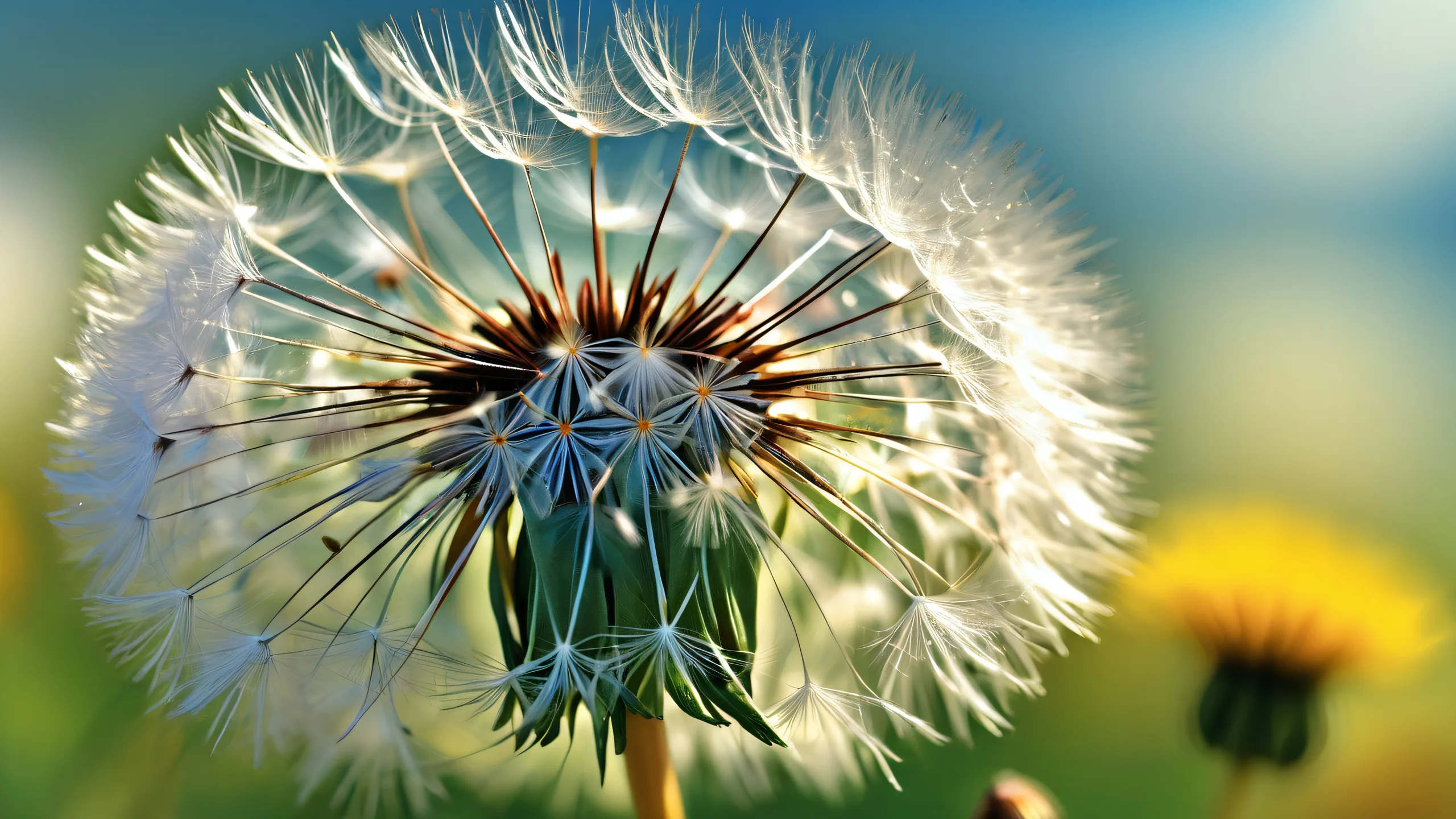 Cosmic desktop wallpaper with dandelion and ethereal lighting for Desktop/PC users.