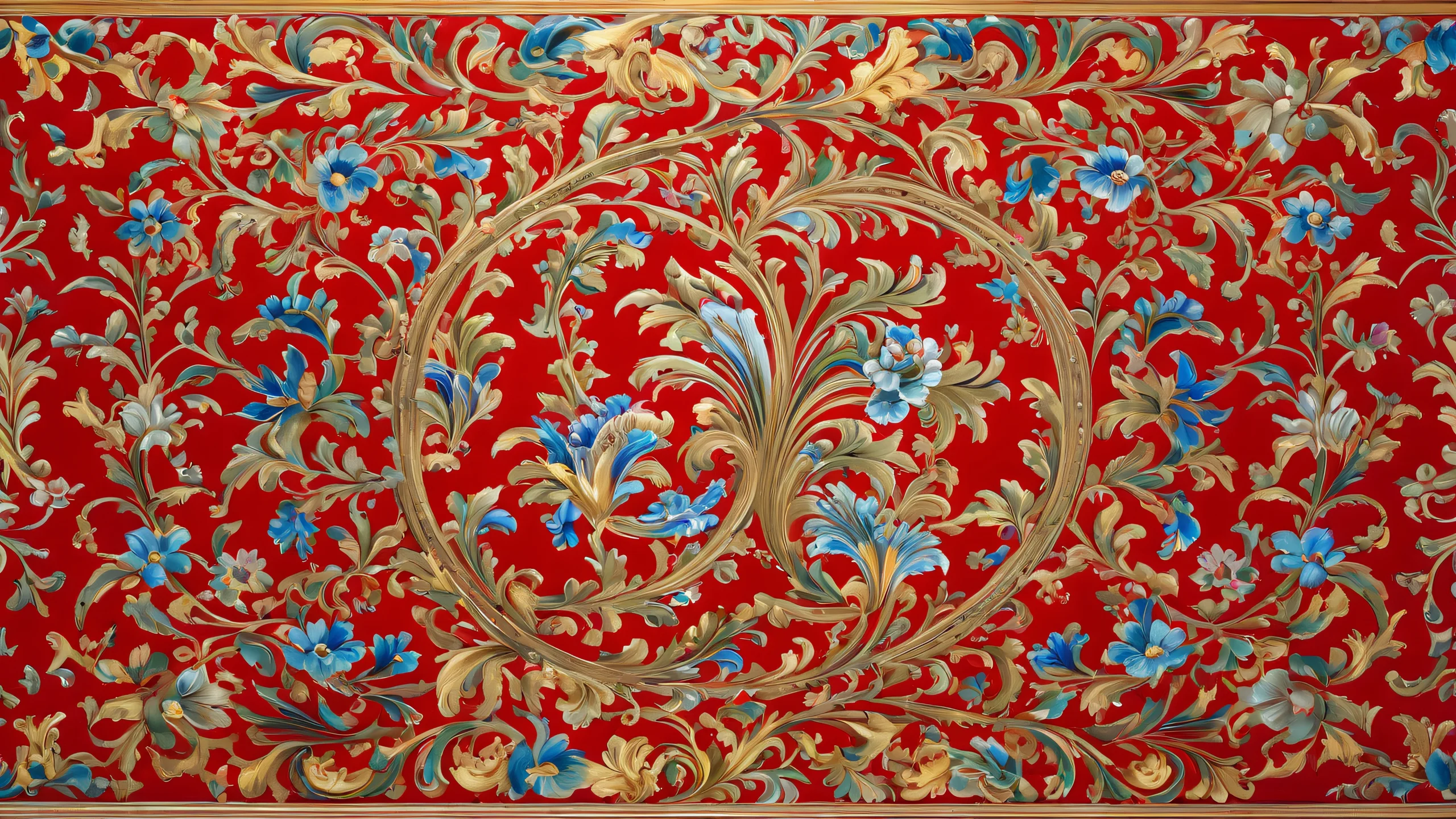 A beautifully rendered fantasy forest with lush greenery and vibrant flowers.