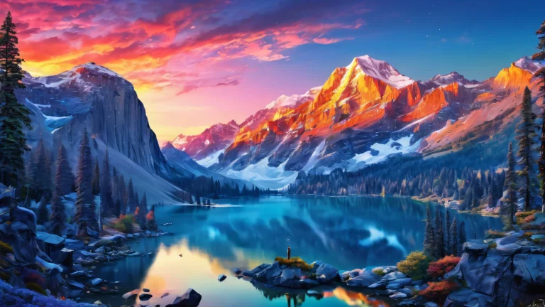 A serene desktop landscape with radiant lighting and vibrant colors, perfect for a PC or Desktop setup.