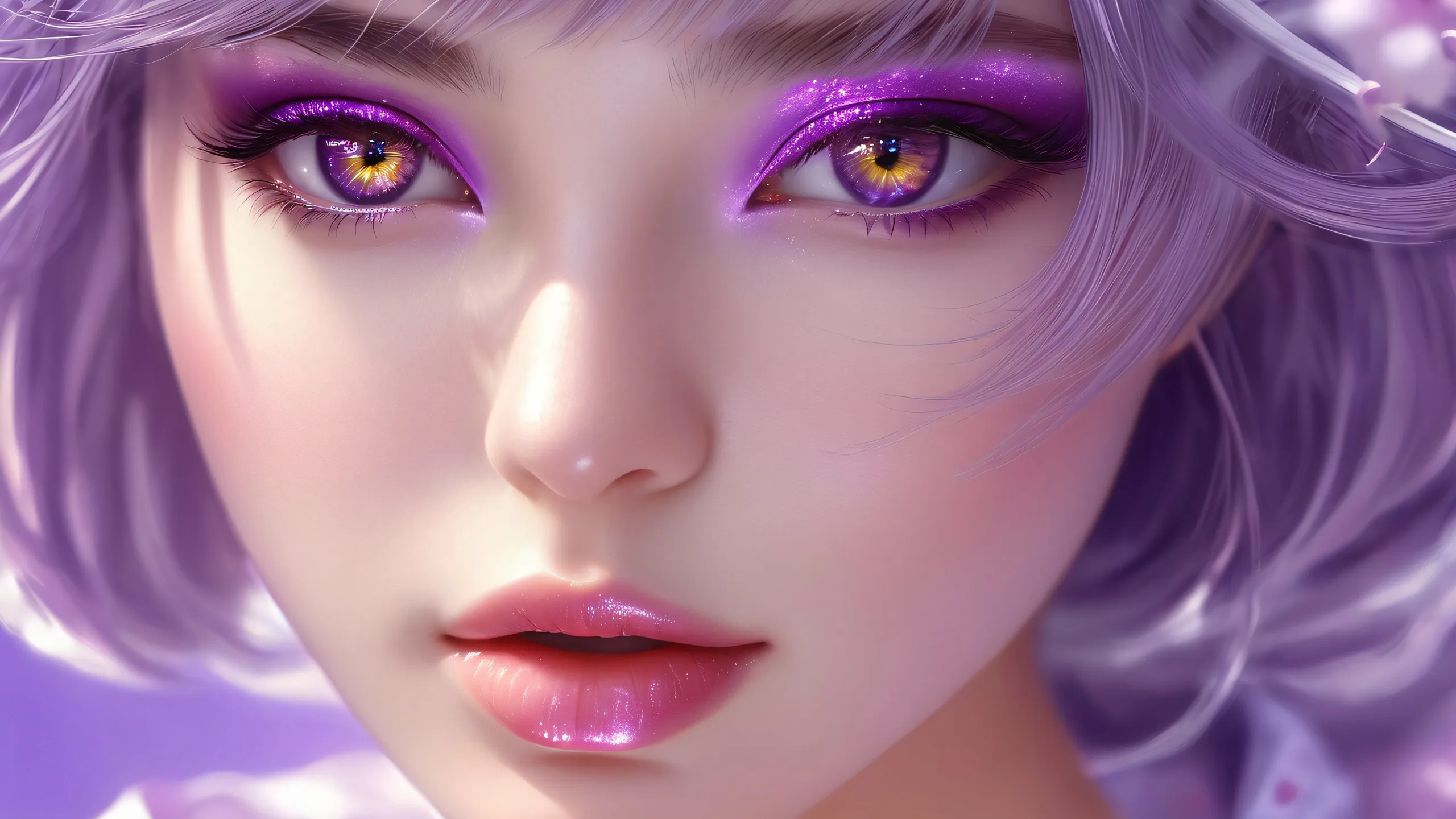 A beautifully crafted desktop background featuring a serene girl surrounded by a vast pure void with extreme depth of field, perfect for your PC or Desktop.