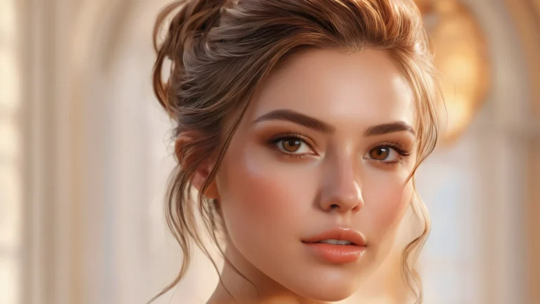Breathtaking portrait desktop wallpaper featuring realistic makeup and soft lighting on a Desktop/PC.