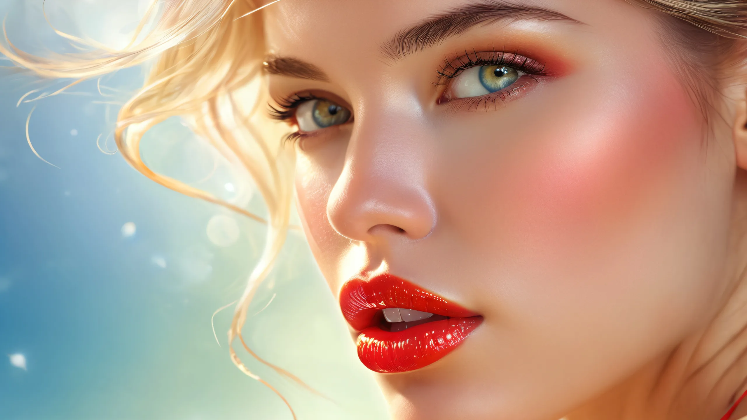 Epic Ethereal Realms Unveiled Desktop Wallpaper Award-winning digital art of a woman's majestic scene on a Desktop/PC