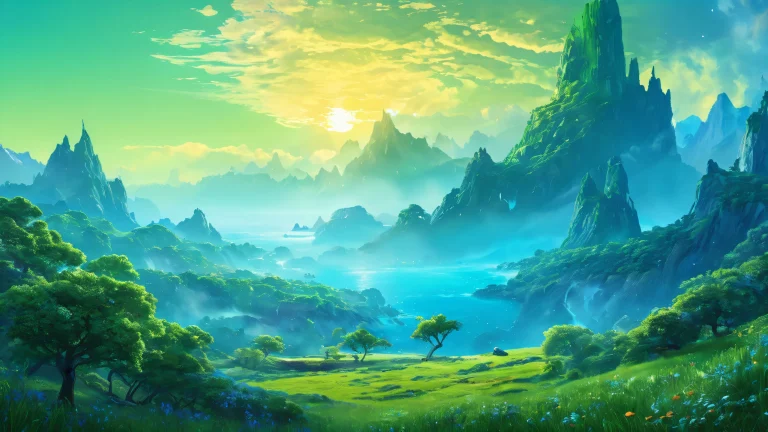 Otherworldly desktop scene with a luminous atmosphere and fantastical elements for a stunning PC or Desktop background.