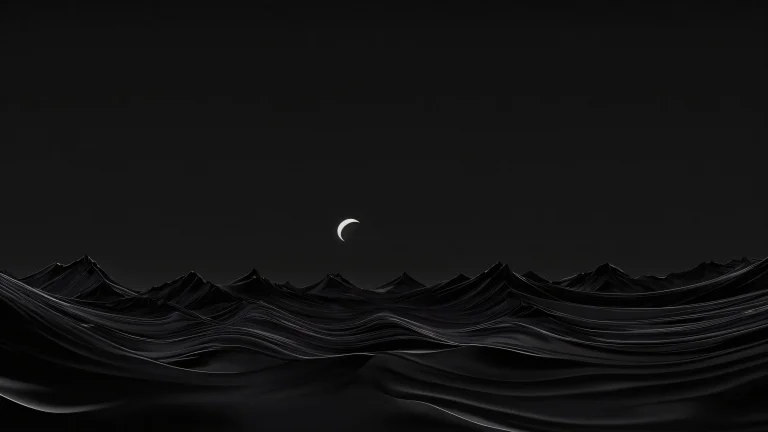 A stunning desktop wallpaper featuring a centered, pure void with deep depth of field, inspired by classical renaissance oil painting and visible brushstrokes. Suitable for Desktop/PC use.