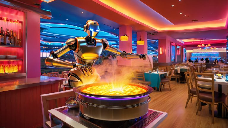 ethereal robotic waiter chaos scaled