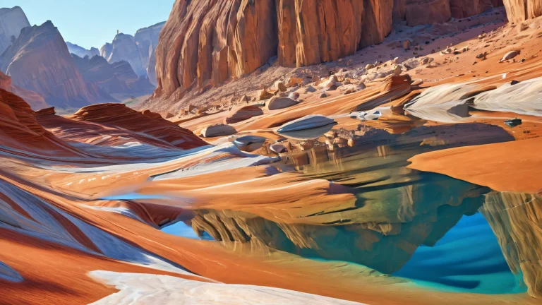 Stunning desktop wallpaper of a rock formation set against a vast, pure void. Perfectly suited for your PC or Desktop.