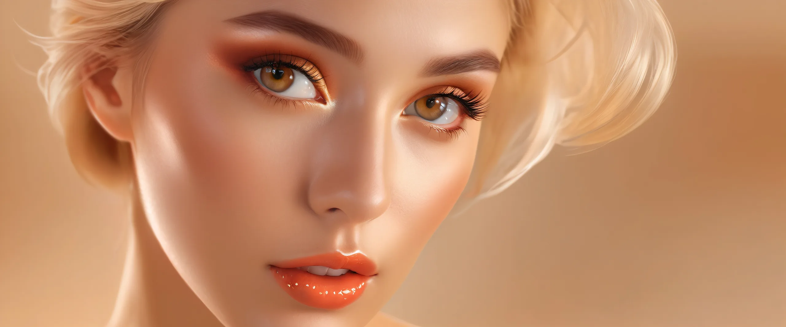 Beautiful woman standing in a vast, pure void with ethereal lighting and radiant colors on a desktop/PC.