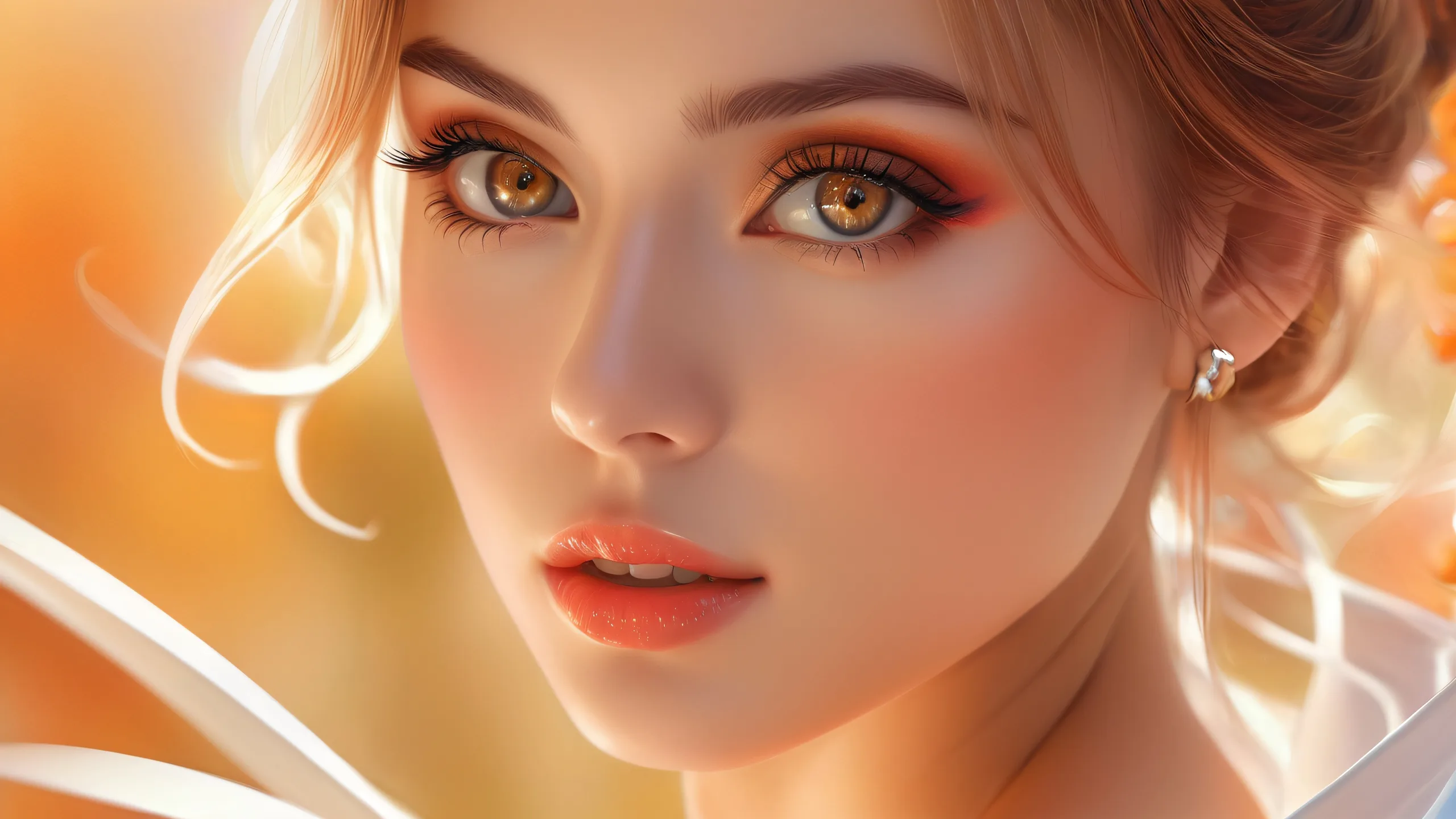 A stunning desktop wallpaper featuring a serene void with a woman against a backdrop of pristine clarity and ethereal lighting, suitable for Desktop/PC.