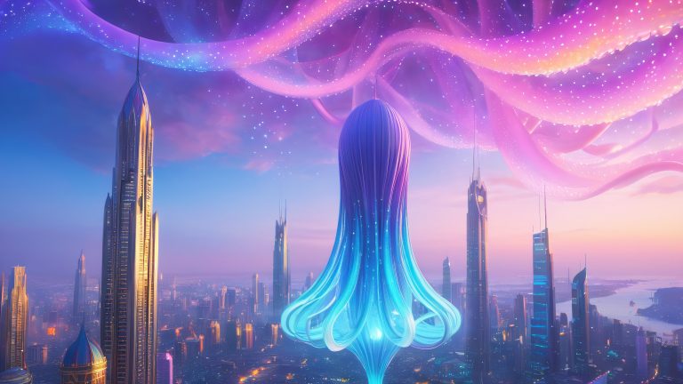 ethereal tentacle cityscape surreal 4k wallpaper scaled