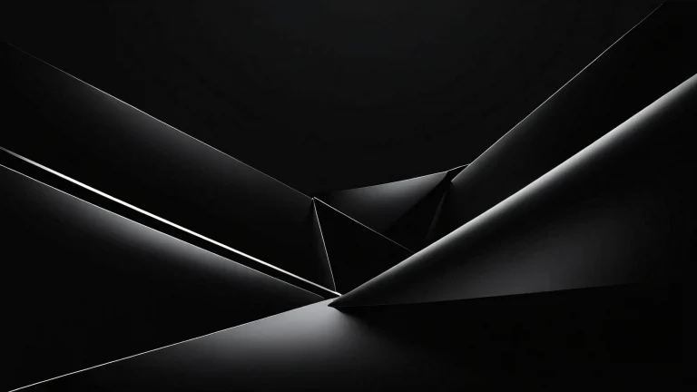 Minimalist desktop wallpaper featuring a vast pure void with deep blacks and luminescent accents for Desktop/PC users.