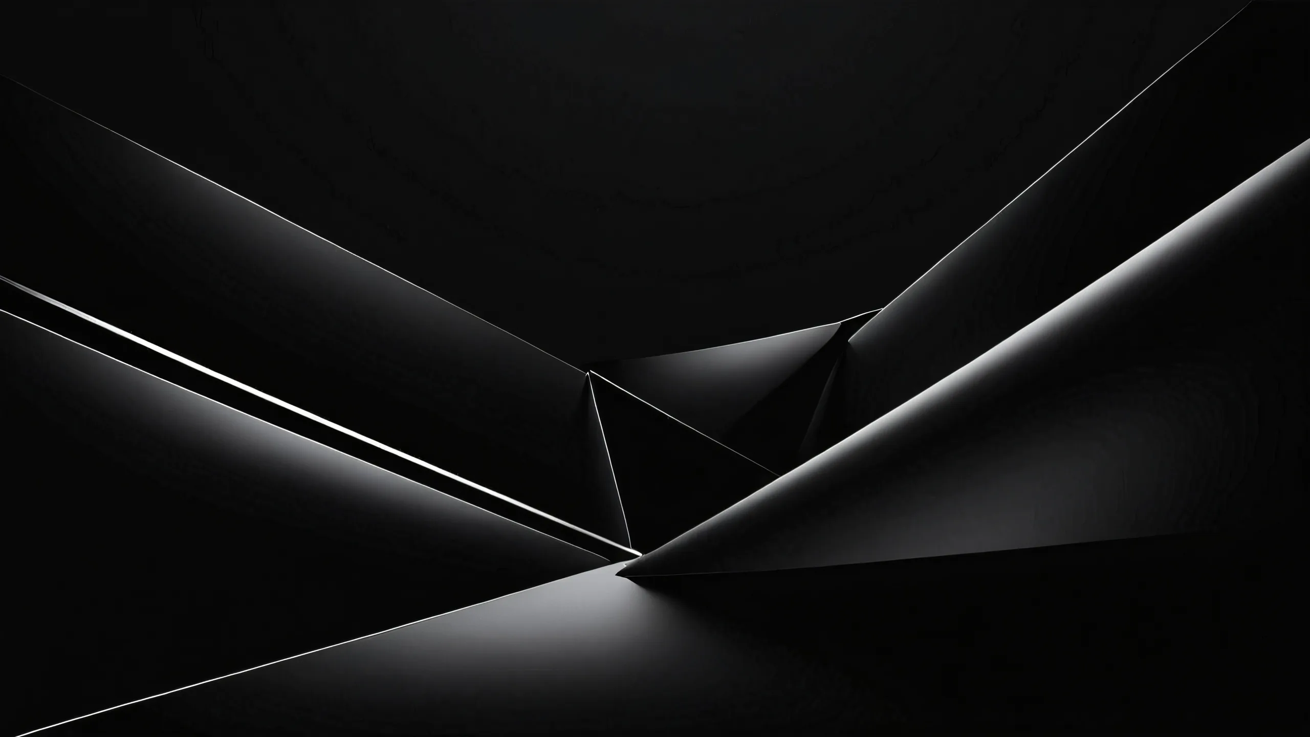 Epic Ethereal Void Escapes Desktop Wallpaper Minimalist desktop wallpaper featuring a vast pure void with deep blacks and luminescent accents for Desktop/PC users.
