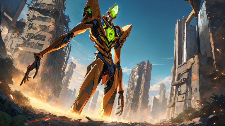 evangelion unit 02 4k wallpaper desolate cityscape masterpiece scaled