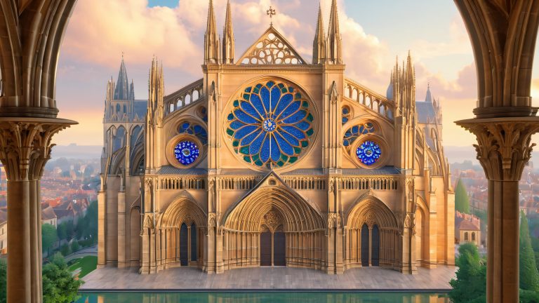 evreux cathedral 4k wallpaper scaled