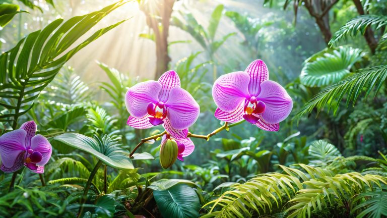 exotic orchid tropical jungle 4k wallpaper scaled