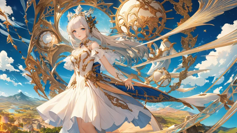 A whimsical 4K desktop wallpaper featuring a mystical secret garden with ancient trees and vibrant flora.