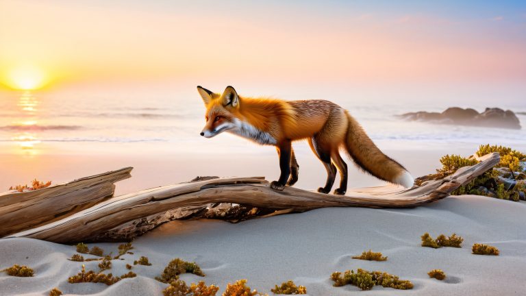 fox at provincetown sunrise scaled