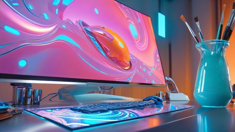 futuristic art studio digital painting wallpaper scaled