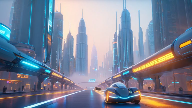 futuristic cityscape 4k desktop wallpaper neon accents scaled