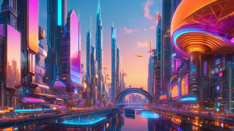 futuristic cityscape wallpaper art and code scaled
