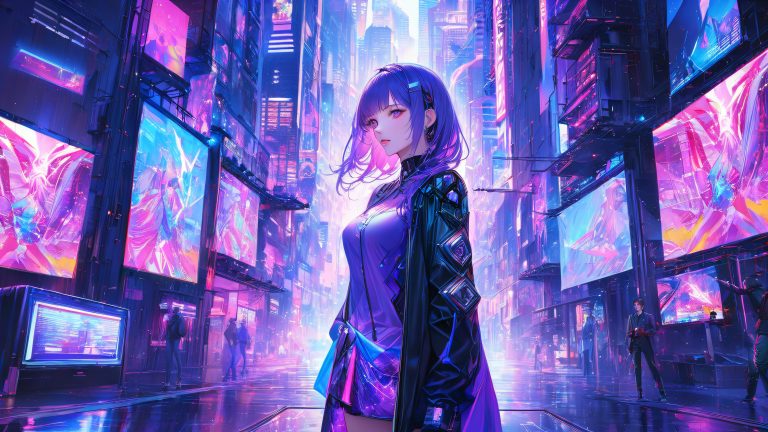 futuristic cityscape wallpaper suspicious online request anime illustration scaled