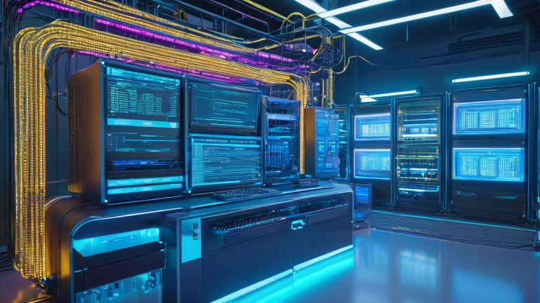 futuristic coding terminal wallpaper steampunk lab desktop 4k scaled