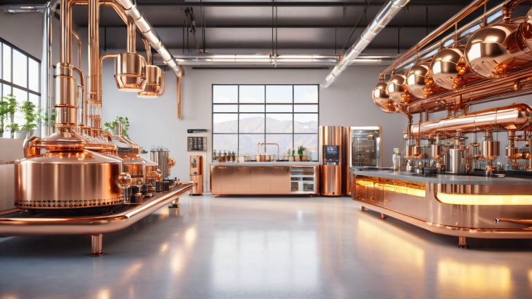 futuristic coffee laboratory 4k wallpaper scaled