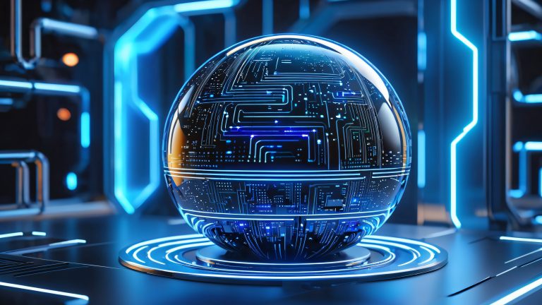 futuristic cpu wallpaper metallic sphere binary code swirl scaled