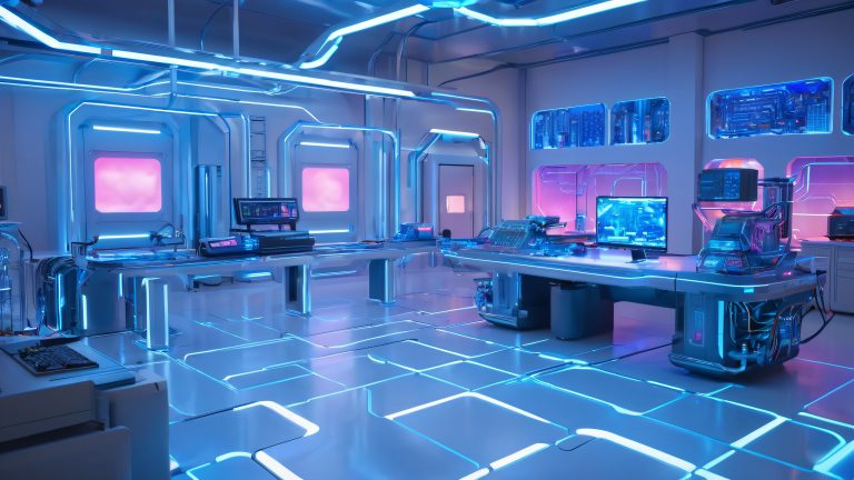 futuristic cyber lair wireframe despair 4k wallpaper scaled