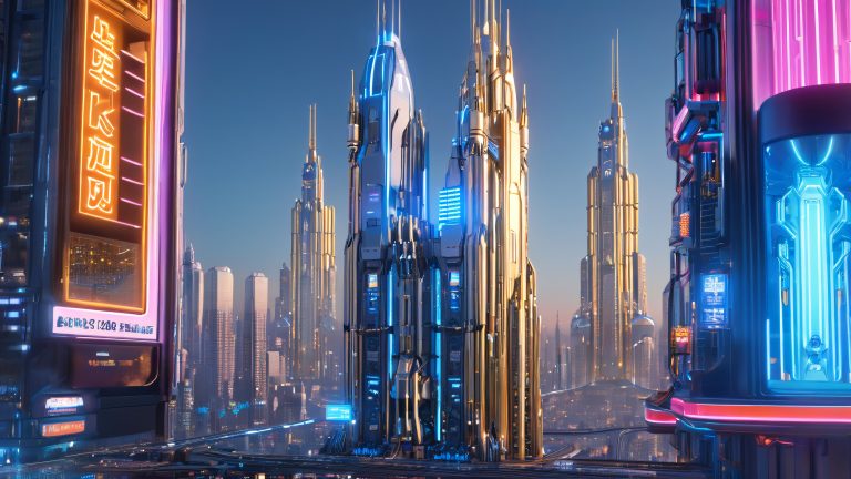 futuristic cyborg cityscape scaled