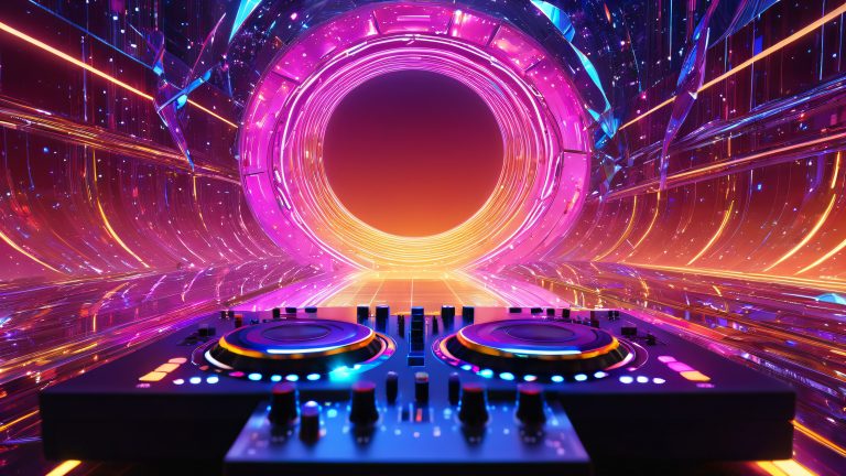 futuristic dj setup wallpaper scaled